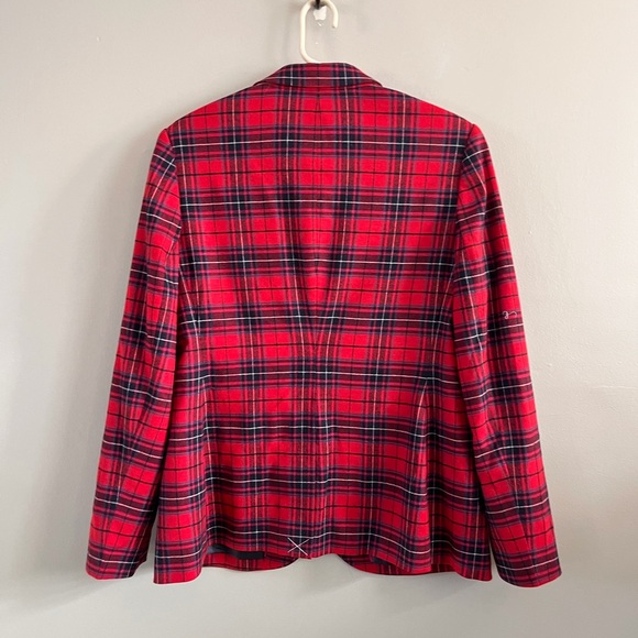 Boden Blazer Red Black Plaid Size 12 NWT - Picture 3 of 5